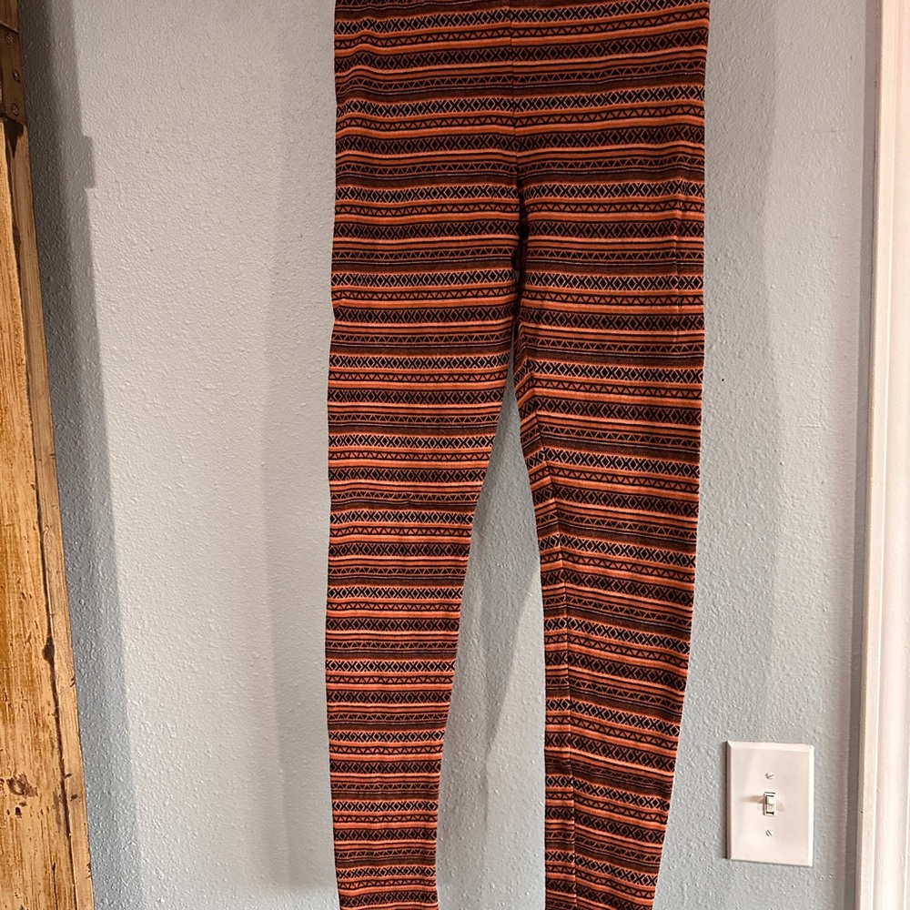 Nikita Striped Leggings - Orange and Black